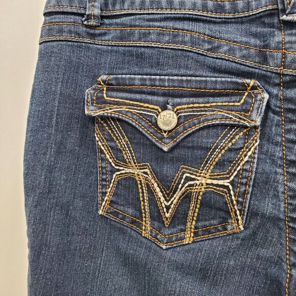 17/21 Exclusive Denim Vintage Y2K Women's Dark Wash Flare Leg Jeans Size 10 - Picture 7 of 8